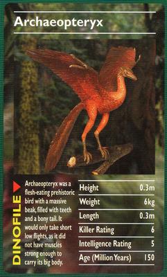 2003 Top Trumps Dinosaurs #NNO Archaeopteryx Front