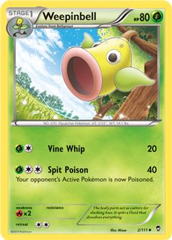 2014 Pokemon XY Furious Fists #2 Weepinbell Front