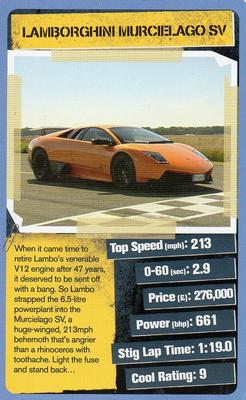 2012 Top Trumps Top Gear Cool Cars 2 #NNO Lamborghini Murcielago SV Front