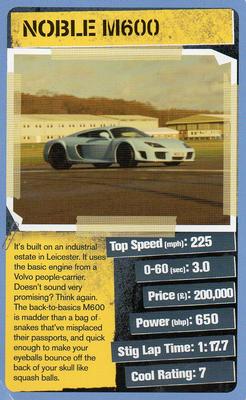 2012 Top Trumps Top Gear Cool Cars 2 #NNO Noble M600 Front