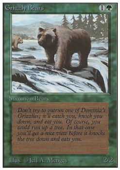 1993 Magic the Gathering Unlimited #NNO Grizzly Bears Front