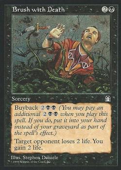 1998 Magic the Gathering Stronghold #NNO Brush with Death Front