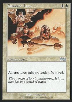 1998 Magic the Gathering Urza's Saga #2 Absolute Law Front