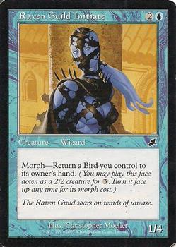2003 Magic the Gathering Scourge #46 Raven Guild Initiate Front