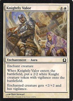 2012 Magic the Gathering Return to Ravnica #13 Knightly Valor Front