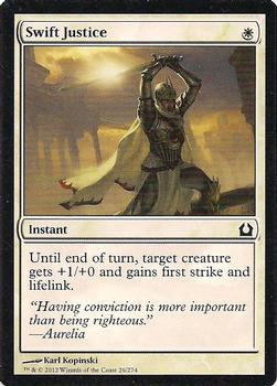 2012 Magic the Gathering Return to Ravnica #26 Swift Justice Front