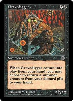1997 Magic the Gathering Portal #NNO Gravedigger Front