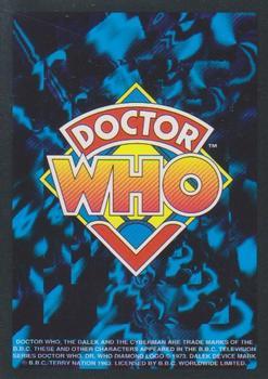 1996 Doctor Who #NNO The Watcher - Swirled gold/red star on blue sphere Back