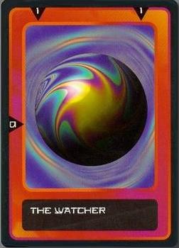 1996 Doctor Who #NNO The Watcher - Swirled gold/red star on blue sphere Front