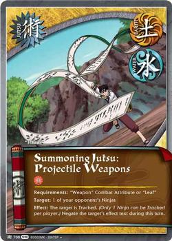 2010 Naruto Series 18: Fangs of the Snake #FotSJ-708 Summoning Jutsu: Projectile Weapons Front