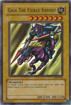 2002 Yu-Gi-Oh! Legend of Blue Eyes White Dragon North American English #LOB-006 Gaia The Fierce Knight Front