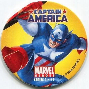 2006 Global Pog Association Marvel Heroes #1 Captain America (Leaping) Front