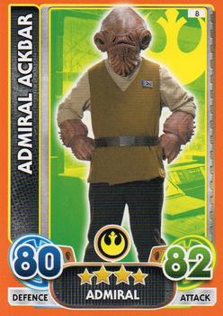 2016 Topps Star Wars Force Attax Extra The Force Awakens #8 Admiral Ackbar Front