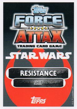 2016 Topps Star Wars Force Attax Extra The Force Awakens #45 Millennium Falcon Back