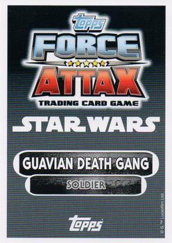 2016 Topps Star Wars Force Attax Extra The Force Awakens #65 Guavian Security Soldier Back