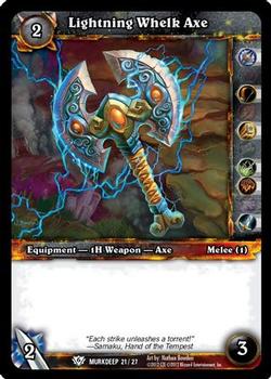 2012 Cryptozoic World of Warcraft Murkdeep #21 Lightning Whelk Axe Front