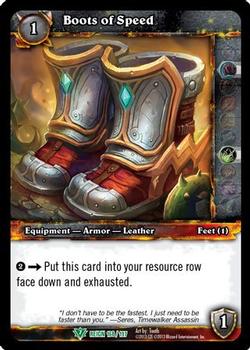 2013 Cryptozoic World of Warcraft Reign of Fire #168 Boots of Speed Front