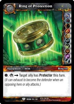 2013 Cryptozoic World of Warcraft Reign of Fire #179 Ring of Protection Front