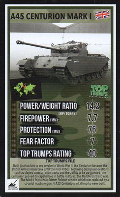 2016 Top Trumps The Tank Museum #NNO A45 Centurion Mark I Front