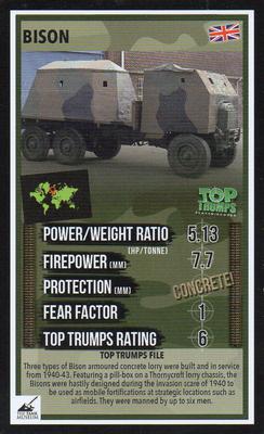 2016 Top Trumps The Tank Museum #NNO Bison Front