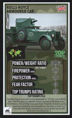 2016 Top Trumps The Tank Museum #NNO Rolls-Royce Armoured Car Front