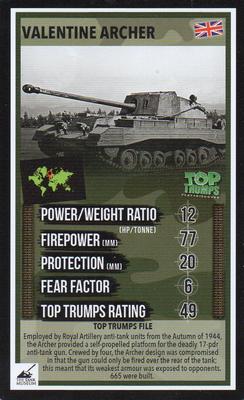 2016 Top Trumps The Tank Museum #NNO Valentine Archer Front