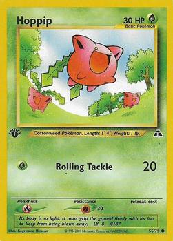 2001 Pokemon Neo Discovery 1st Edition #55/75 Hoppip Front