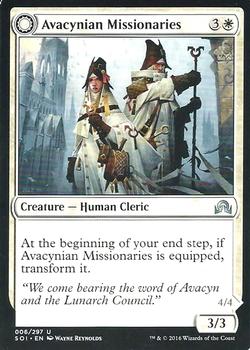 2016 Magic the Gathering Shadows over Innistrad #6 Avacynian Missionaries / Lunarch Inquisitors Front
