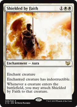 2015 Magic the Gathering Commander 2015 #8 Shielded by Faith Front