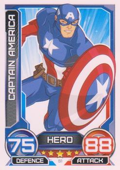 2014 Topps Marvel Hero Attax Series 3 #51 Captain America Front