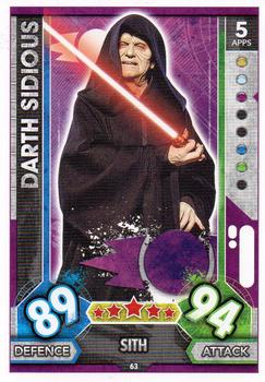 2017 Topps Star Wars Force Attax Universe #63 Darth Sidious Front