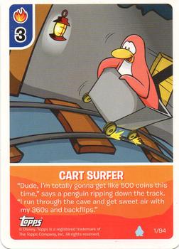 2008 Topps Club Penguin Card-Jitsu #1 Cart Surfer Front