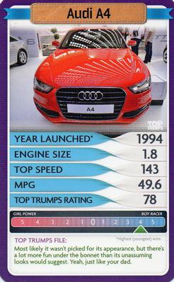 2014 Top Trumps Cars Girl Power V Boy Racer #NNO Audi A4 Front