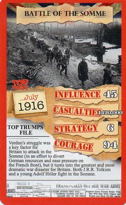 2015 Top Trumps WW1 Top 30 Moments #NNO Battle of the Somme Front