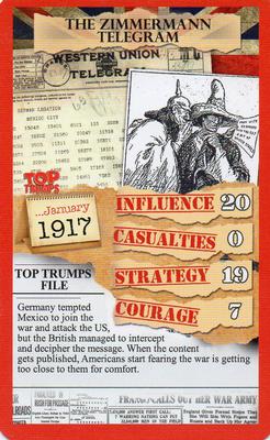 2015 Top Trumps WW1 Top 30 Moments #NNO The Zimmermann telegram Front