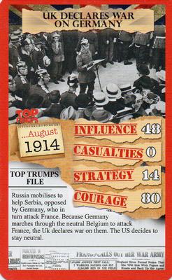 2015 Top Trumps WW1 Top 30 Moments #NNO UK declares war on Germany Front