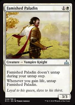 2018 Magic the Gathering Rivals of Ixalan #8 Famished Paladin Front