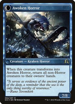 2016 Magic the Gathering Shadows over Innistrad - Prerelease Promos #92 Thing in the Ice / Awoken Horror Back
