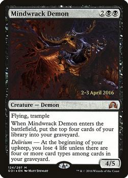2016 Magic the Gathering Shadows over Innistrad - Prerelease Promos #124 Mindwrack Demon Front