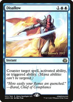 2017 Magic the Gathering Aether Revolt - Prerelease Promos #31 Disallow Front