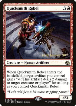 2017 Magic the Gathering Aether Revolt - Prerelease Promos #93 Quicksmith Rebel Front