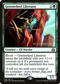 2017 Magic the Gathering Aether Revolt - Prerelease Promos #108 Greenwheel Liberator Front