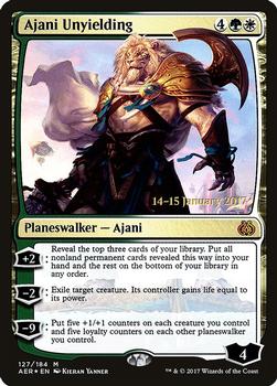 2017 Magic the Gathering Aether Revolt - Prerelease Promos #127 Ajani Unyielding Front