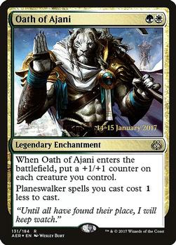 2017 Magic the Gathering Aether Revolt - Prerelease Promos #131 Oath of Ajani Front