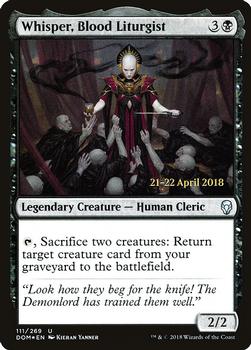 2018 Magic the Gathering Dominaria - Prerelease Promos #111 Whisper, Blood Liturgist Front