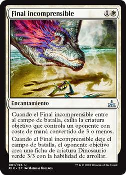2018 Magic the Gathering Rivals of Ixalan Spanish #1 Final incomprensible Front