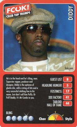 2005 Top Trumps Limited Editions FCUK! Celebs #NNO Diddy Front