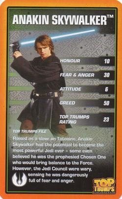 2015 Top Trumps Star Wars 30 Classic Characters #NNO Anakin Skywalker Front