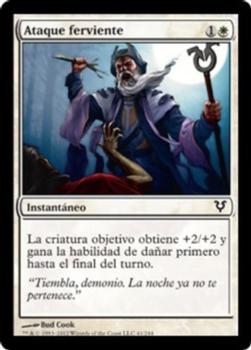 2012 Magic the Gathering Avacyn Restored Spanish #41 Ataque ferviente Front