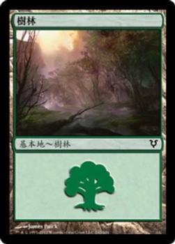 2012 Magic the Gathering Avacyn Restored Chinese Traditional #242 樹林 Front